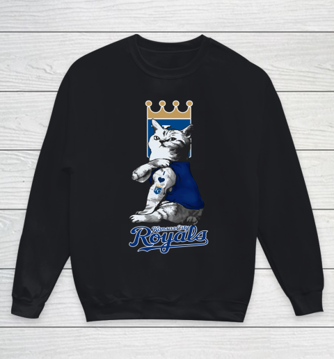 MLB Baseball My Cat Loves Kansas City Royals Youth Sweatshirt
