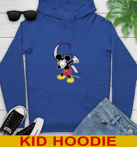 Colorado Rockies MLB Baseball Dabbing Mickey Disney Sports Youth Hoodie 10