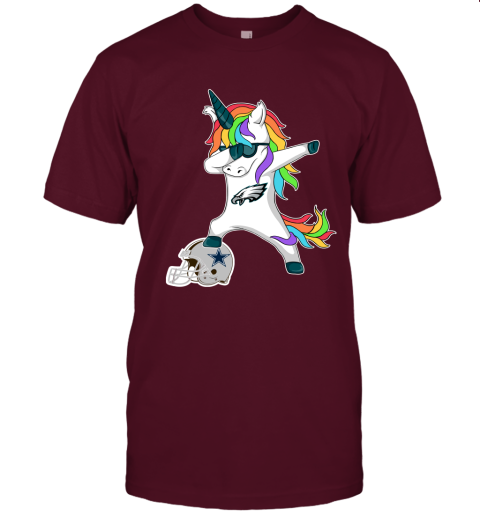 Football Dabbing Unicorn Steps On Helmet Philadelphia Eagles Unisex Jersey Tee