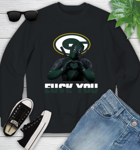 NHL Green Bay Packers Deadpool Love You Fuck You Football Sports Youth Sweatshirt