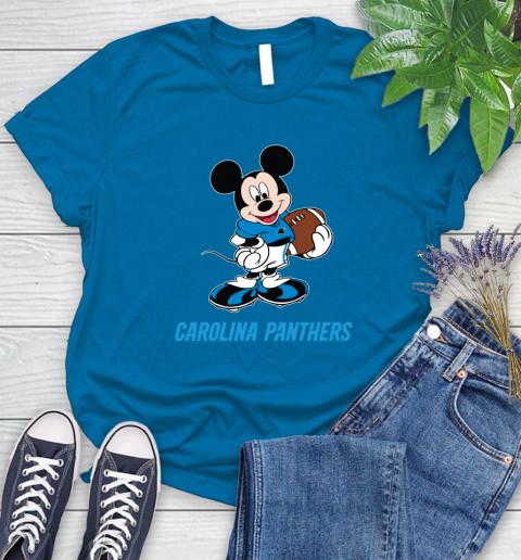 NFL Football Carolina Panthers Cheerful Mickey Mouse Shirt Women's T-Shirt 8