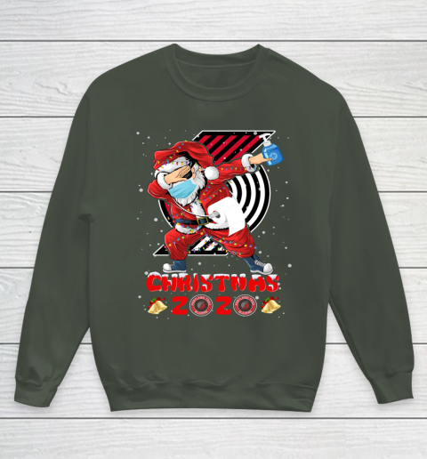 Portland Trail Blazers Funny Santa Claus Dabbing Christmas 2020 NBA Youth Sweatshirt 8