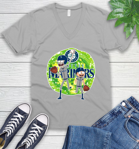 MLB Seattle Mariners Rick And Morty Baseball Sports V-Neck T-Shirt 4