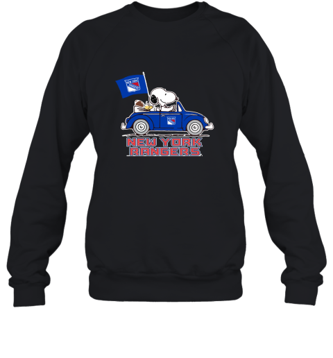Snoopy And Woodstock Ride The New York Rangers Car NHL Sweatshirt