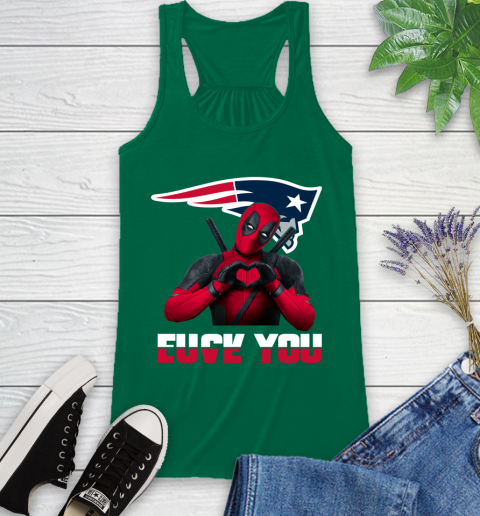 NHL New England Patriots Deadpool Love You Fuck You Football Sports Racerback Tank 6
