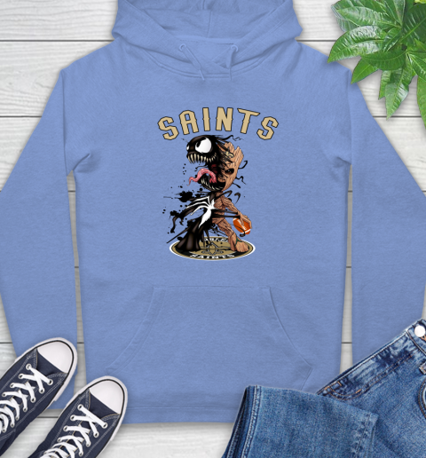 NFL New Orleans Saints Football Venom Groot Guardians Of The Galaxy Hoodie 11
