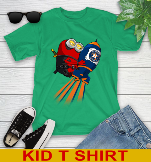 MLB Baseball Houston Astros Deadpool Minion Marvel Shirt Youth T-Shirt 7
