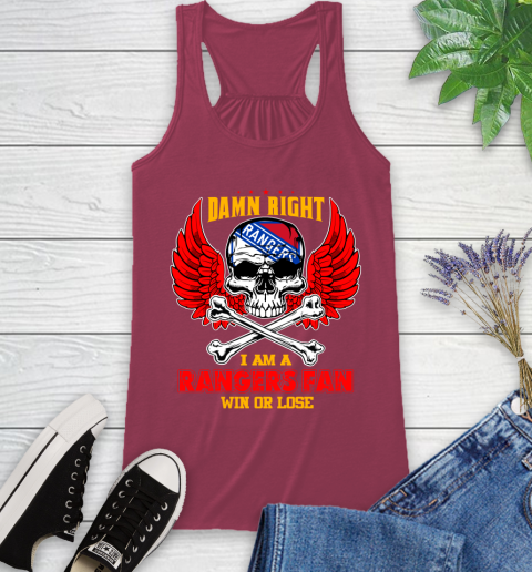 NHL Damn Right I Am A New York Rangers Win Or Lose Skull Hockey Sports Racerback Tank 7