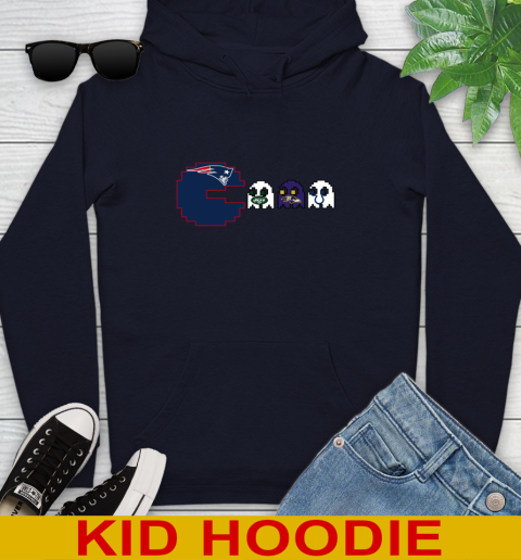 New England Patriots NFL Football Pac Man Champion Youth Hoodie 4