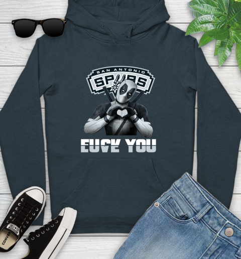 NBA San Antonio Spurs Deadpool Love You Fuck You Basketball Sports Youth Hoodie 10