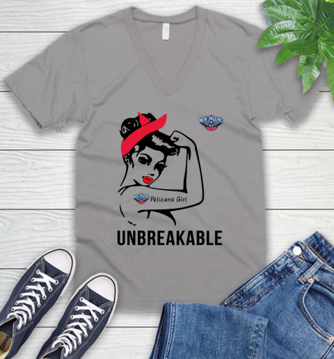 NBA New Orleans Pelicans Girl Unbreakable Basketball Sports V-Neck T-Shirt 2