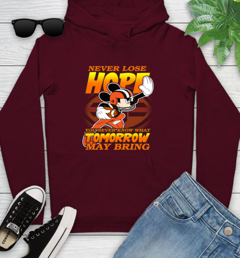 Cleveland Browns NFL Football Mickey Disney Never Lose Hope Youth Hoodie 7