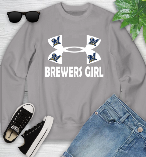 MLB Milwaukee Brewers Under Armour Baseball Sports Youth Sweatshirt 3