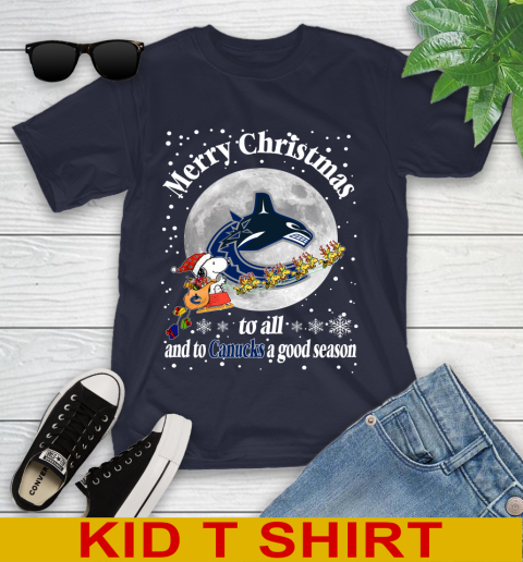Vancouver Canucks Merry Christmas To All And To Canucks A Good Season NHL Hockey Sports Youth T-Shirt 2