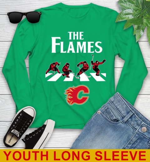 NHL Hockey Calgary Flames The Beatles Rock Band Shirt Youth Long Sleeve 7