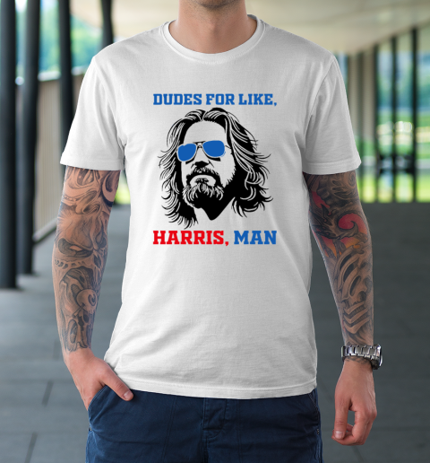 Dudes For Like Harris, Man White Dude For Kamala Harris 2024 T-Shirt