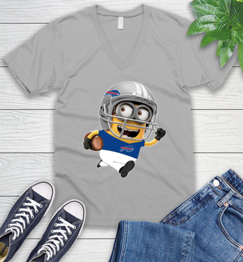 NFL Buffalo Bills Minions Disney Football Sports V-Neck T-Shirt 4