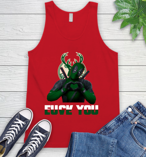 NBA Milwaukee Bucks Deadpool Love You Fuck You Basketball Sports Tank Top 5
