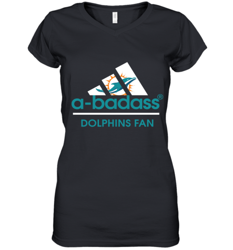 A Badass Miami Dolphins Mashup Adidas NFL Women's V-Neck T-Shirt