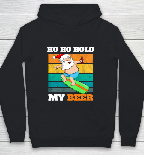 Ho Ho Hold Beer Surfer Santa Xmas Party Christmas In July Youth Hoodie