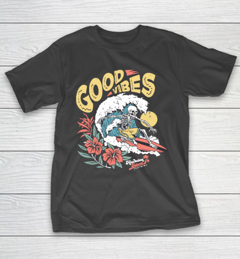 Good Vibes Skeleton Surfer T-Shirt