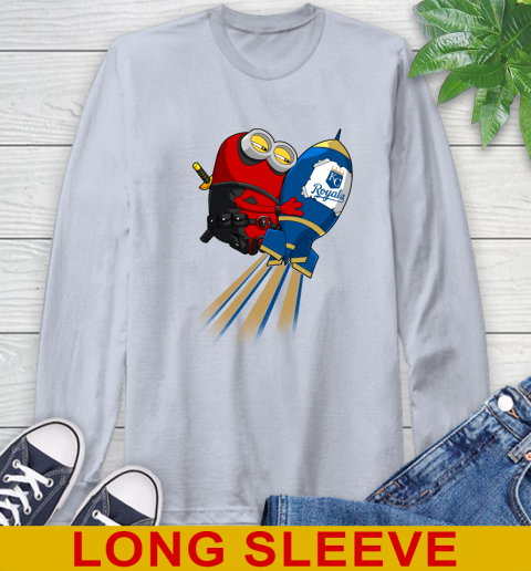 MLB Baseball Kansas City Royals Deadpool Minion Marvel Shirt Long Sleeve T-Shirt 6