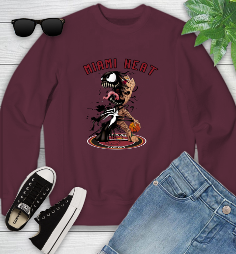 NBA Miami Heat Basketball Venom Groot Guardians Of The Galaxy Youth Sweatshirt 5