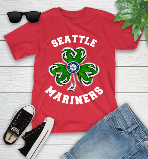 MLB Seattle Mariners Three Leaf Clover St Patrick's Day Baseball Sports Youth T-Shirt 13