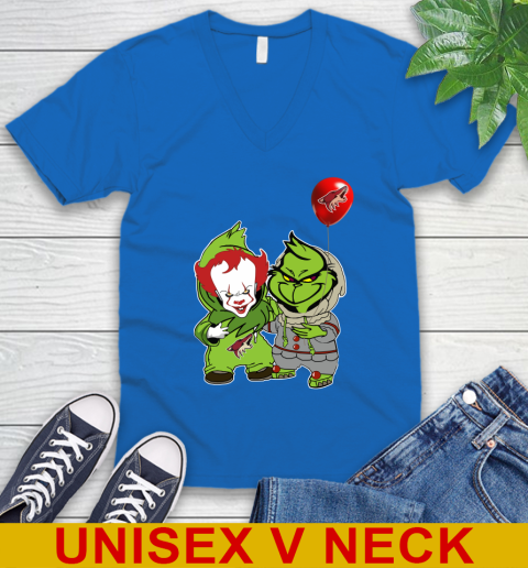 Arizona Coyotes Baby Pennywise Grinch Christmas NHL Hockey V-Neck T-Shirt 6