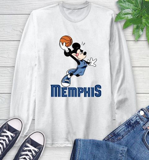 NBA Basketball Memphis Grizzlies Cheerful Mickey Mouse Shirt Long Sleeve T-Shirt 2
