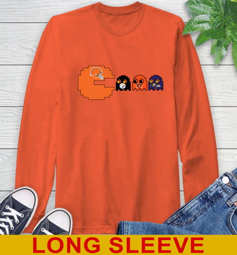 Cleveland Browns NFL Football Pac Man Champion Long Sleeve T-Shirt 5