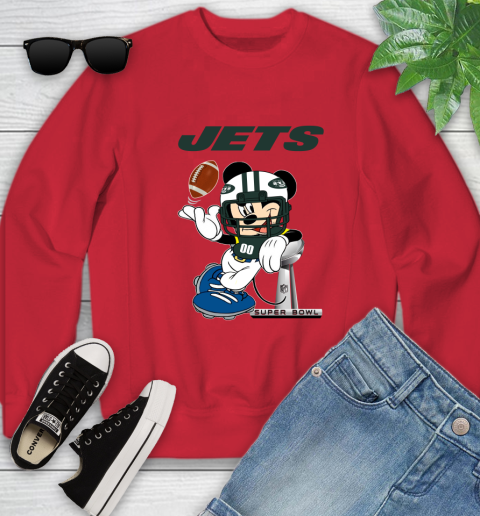 NFL New York Jets Mickey Mouse Disney Super Bowl Football T Shirt Youth Sweatshirt 9