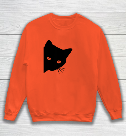 Black Cat Face Watching Funny Cat Halloween Gifts Cat Lovers T Shirt.QZSPTYUYC4 Sweatshirt 2