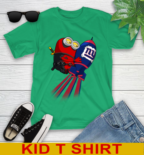 NFL Football New York Giants Deadpool Minion Marvel Shirt Youth T-Shirt 7