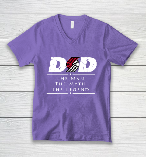 Portland Trail Blazers NBA Basketball Dad The Man The Myth The Legend V-Neck T-Shirt 8