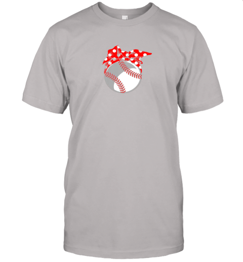 hpnm baseball sport mom red polka dot bandana jersey t shirt 60 front ash