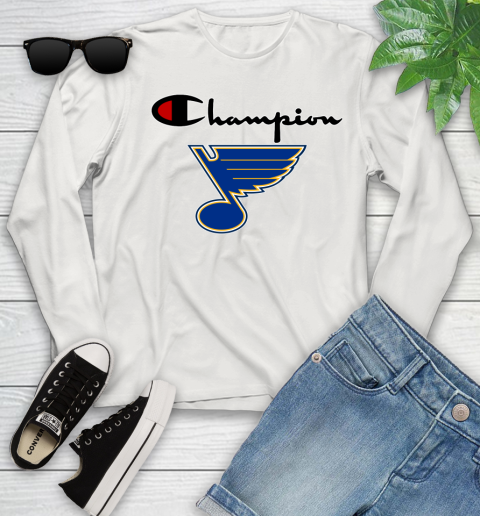 NHL Hockey St.Louis Blues Champion Shirt Youth Long Sleeve 10