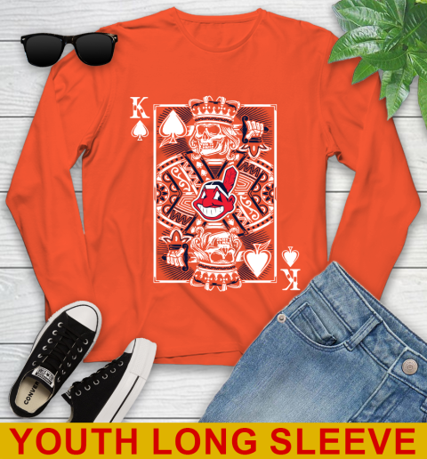 Cleveland Indians MLB Baseball The King Of Spades Death Cards Shirt Youth Long Sleeve 3