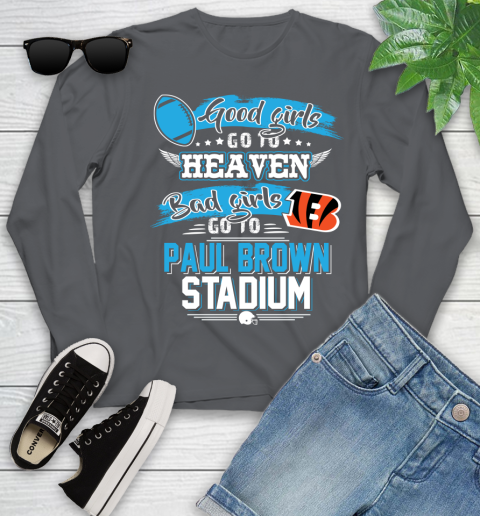 Cincinnati Bengals NFL Bad Girls Go To Paul Brown Stadium Shirt Youth Long Sleeve 9
