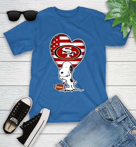San Francisco 49ers NFL Football The Peanuts Movie Adorable Snoopy Youth T-Shirt 9