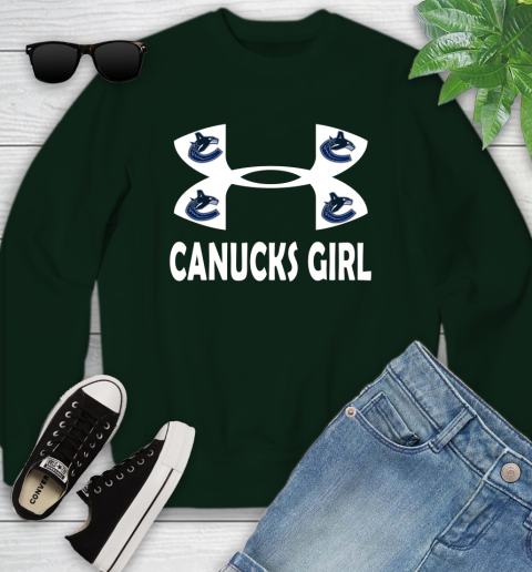 NHL Vancouver Canucks Girl Under Armour Hockey Sports Youth Sweatshirt 9