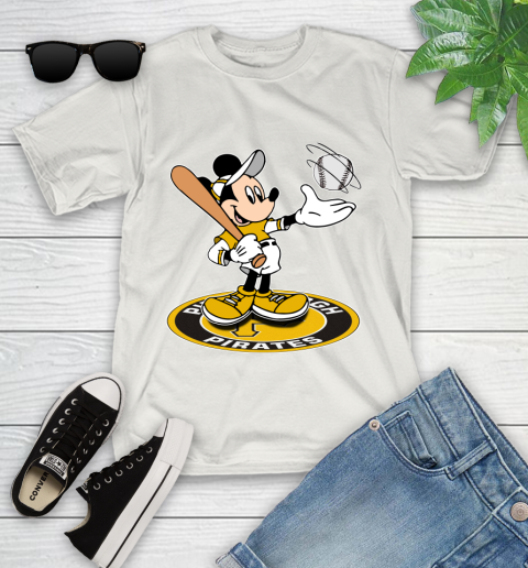 MLB Baseball Pittsburgh Pirates Cheerful Mickey Disney Shirt Youth T-Shirt 12