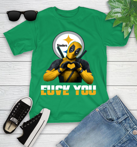 NHL Pittsburgh Steelers Deadpool Love You Fuck You Football Sports Youth T-Shirt 8