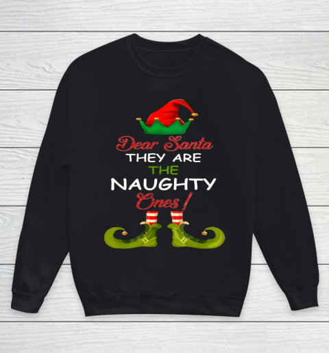 Dear Santa They Are Naughty Funny Christmas ELF Style Youth Sweatshirt