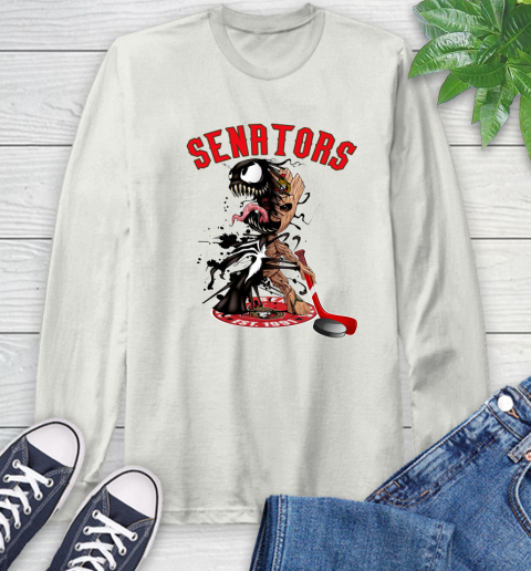 NHL Ottawa Senators Hockey Venom Groot Guardians Of The Galaxy Long Sleeve T-Shirt 12