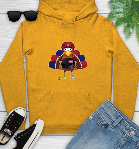Montreal Canadiens Turkey Thanksgiving Day Youth Hoodie 3
