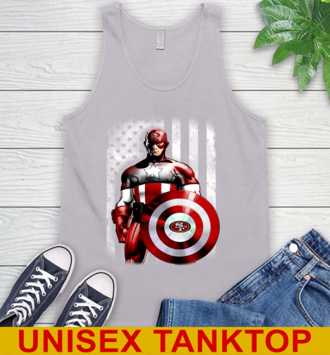 San Francisco 49ers NFL Football Captain America Marvel Avengers American Flag Shirt Tank Top 3