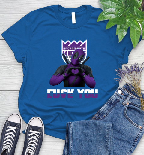 NBA Sacramento Kings Deadpool Love You Fuck You Basketball Sports Women's T-Shirt 12
