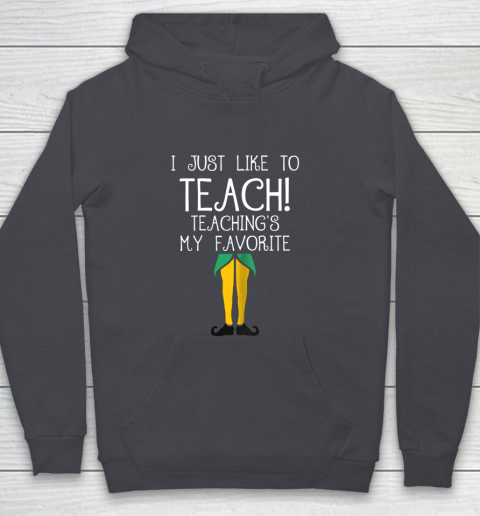 Cute TEACHER ELF Christmas T Shirt I Just Like to Youth Hoodie 5