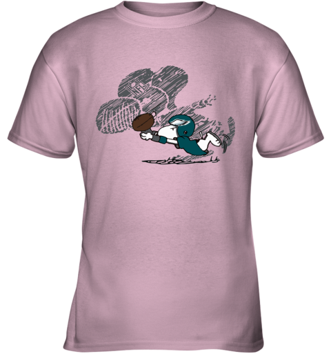 Philadelphia Eagles Snoopy Plays The Football Game Youth T-Shirt